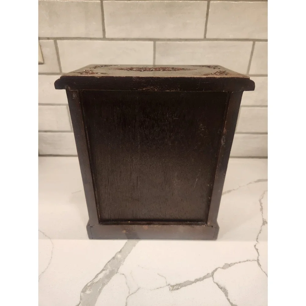 Vintage Wooden Jewelry Cabinet with Magnetic Doors & Multiple Felt Lined Drawers